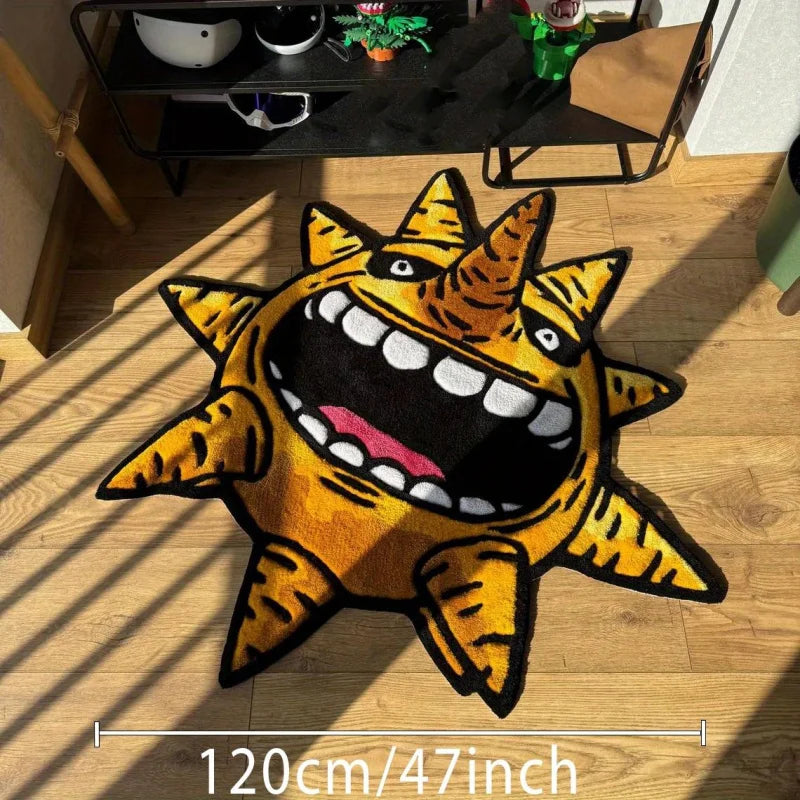 VIKAMA Anime Style Creative Sun Carpet Unique Home Accessories Festival Gifts Creative Living Room Bedroom Decoration Carpet