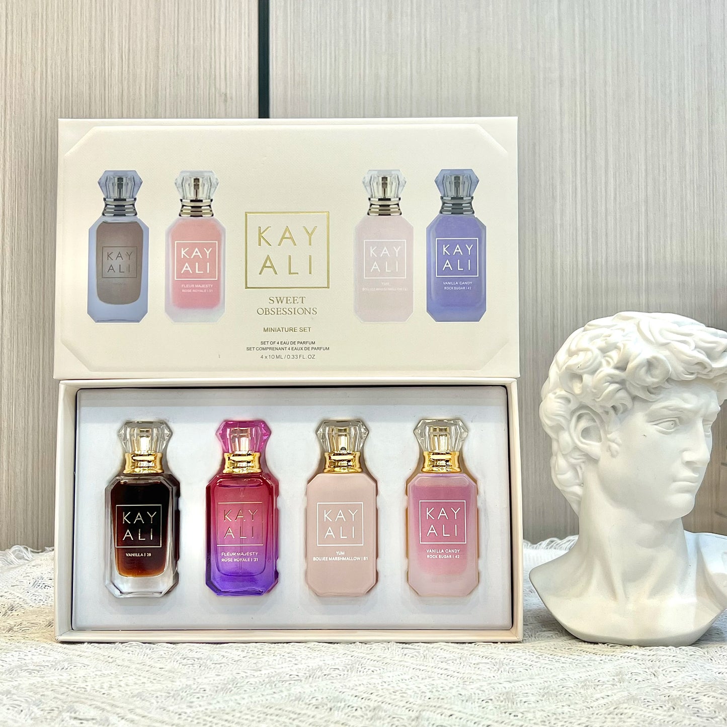 KAYALI 4x10ml Mini Perfume Set Vanilla Oud Floral Fruity Oriental Long Lasting Unisex Eau De Parfum Luxury Gift Collection