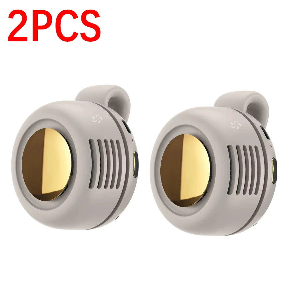 Portable Silent Fan Mini USB Rechargeable Bladeless Electric Clip-on Fan Adjustable 3-Speed Waist Fan For Outdoor Sports Office