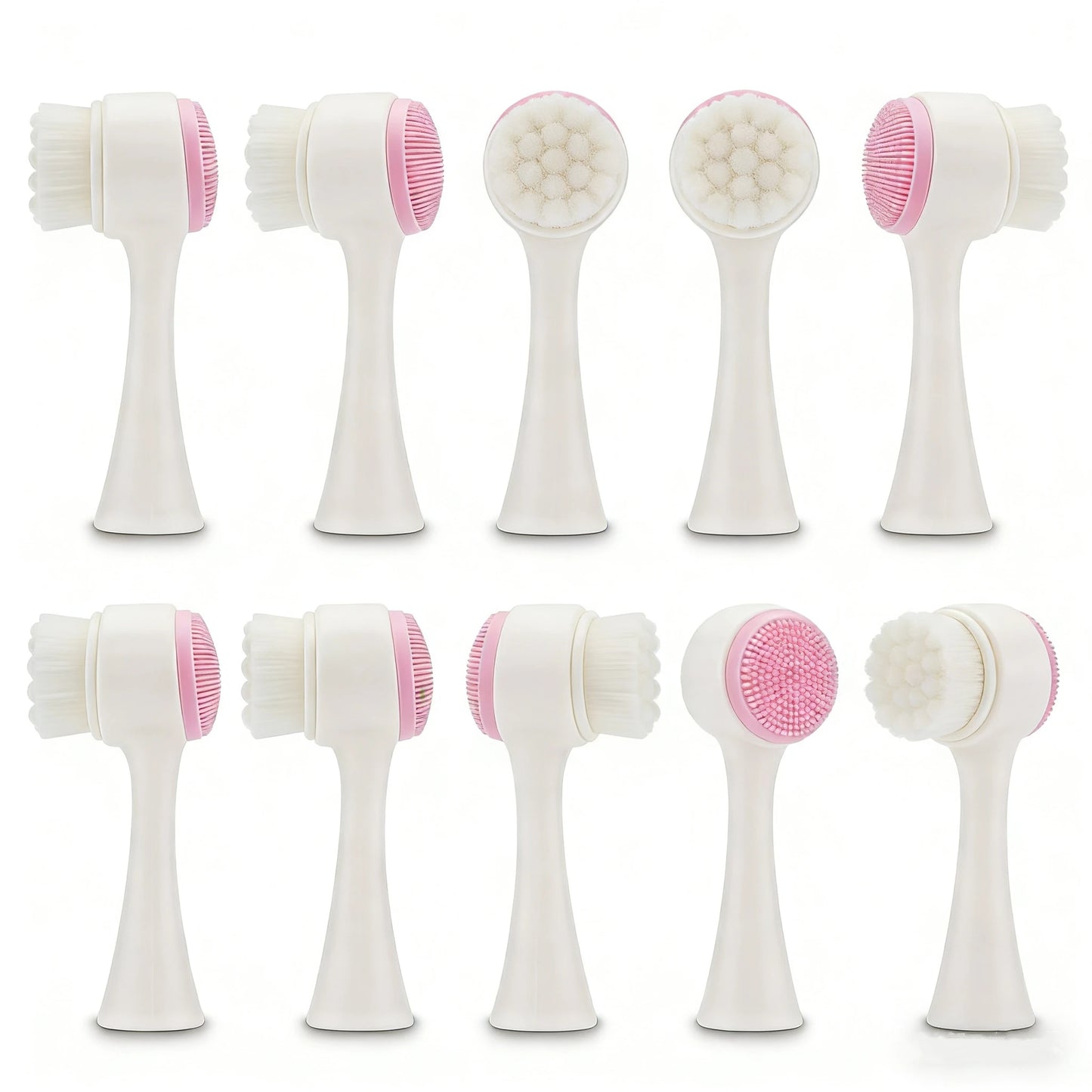 Wholesale 2/5/10PCS Double Side Facial Cleansing Brush Silicone & Soft Hair Manual Massage Facial Wash Brush Makeup Remove Tools
