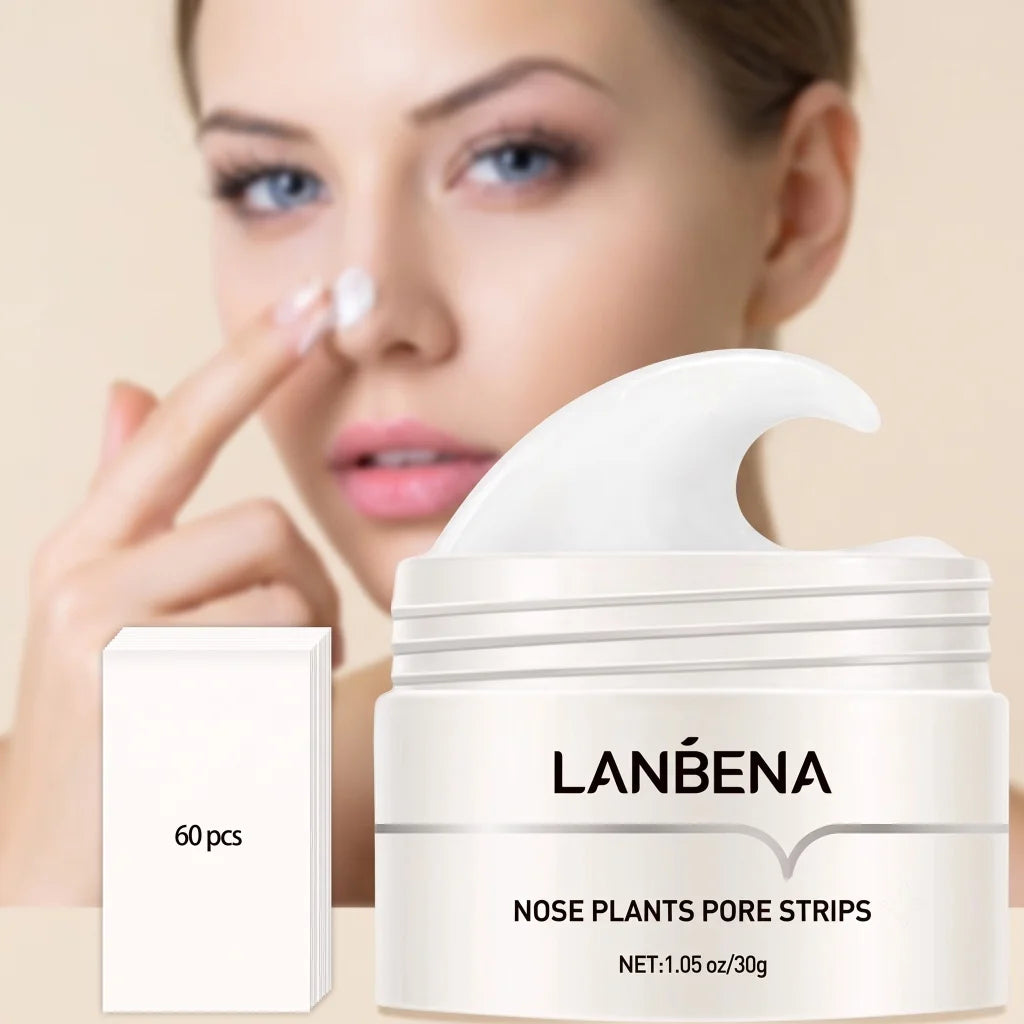 Plants Pore Strips Aloe Nose Blackhead Remover Kit Deep Pore Cleansing Oil Control Comes with 60 Sheets Paper Strips Facial Skin