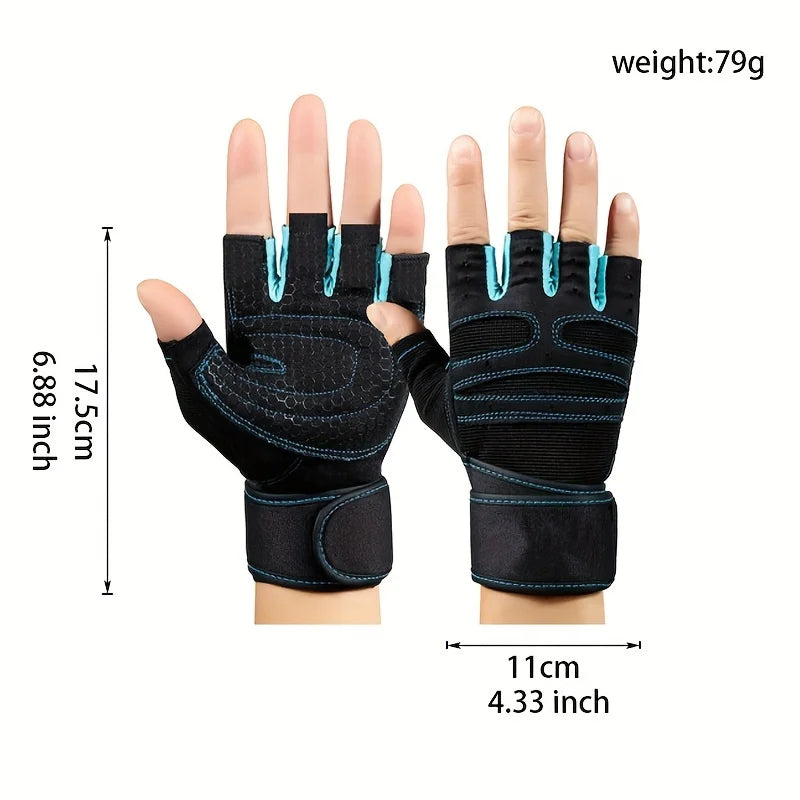 Unisex Fitness Gym Gloves with Wristband for Weight Lifting Body Building Training Sports Exercise And Cycling Shockproof