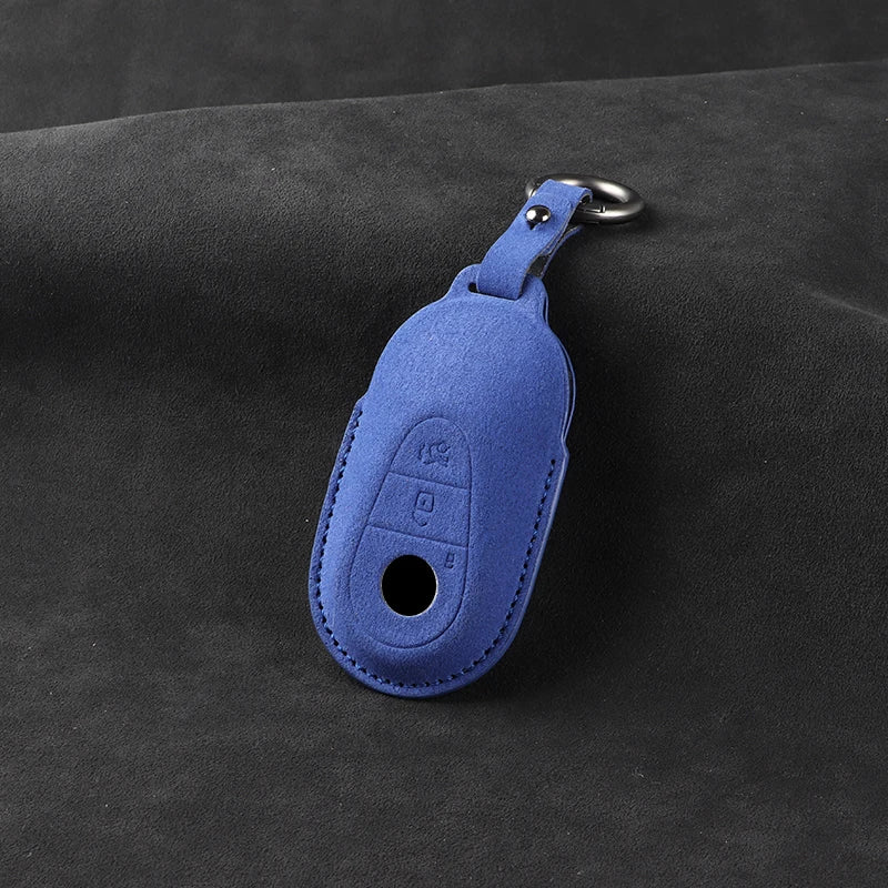 leather Suede Car Key Case Cover Shell For Mercedes Benz A B C E S G Class W204 W205 W212 W213 W176 W177 GLC CLA AMG Accessories