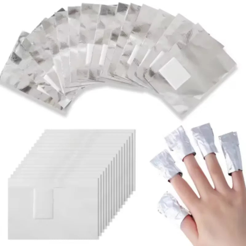 50/100/200/500/1000pcs Bag Aluminium Foil Nail Art Soak Off Polish Nail Removal Wraps Towel Gel Remover Manicure Tools