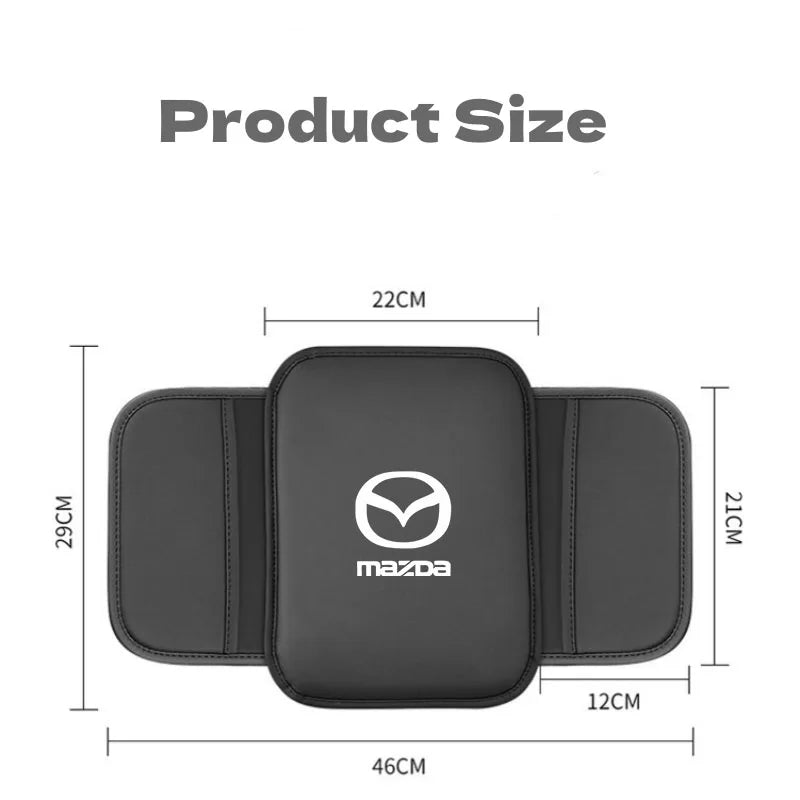 Leather Car Armrest Cushion With Storage Bag for Mazda 2 3 6 5 Atenza CX3 CX5 MX5 CX7 Axela CX30 CX90 CX60 Auto Accessories