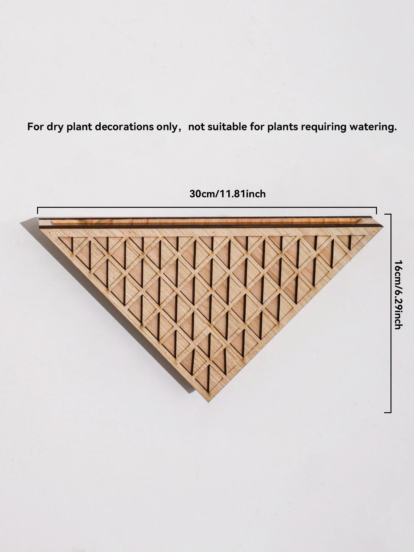 1pc Wooden Triangle Wall Planter Geometric Flower Pot for Succulent Herb Plants Storage Organizer Home Garden Balcony Wall Decor
