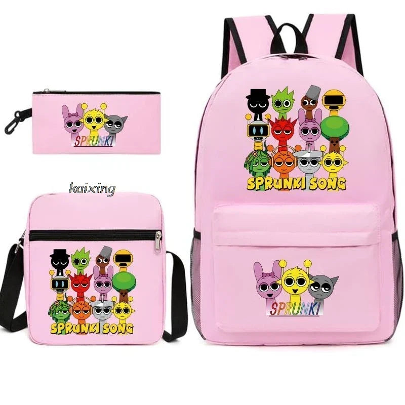 Sprunki Anime Backpack Set 3pcs