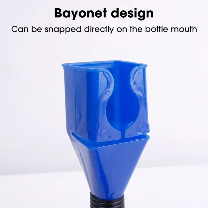 1/2/4/6pcs Blue Universal Plastic Multi-Function Wide Mouth Large Funnels Flexible Draining Tool Snap Funnel For Automotive Oil