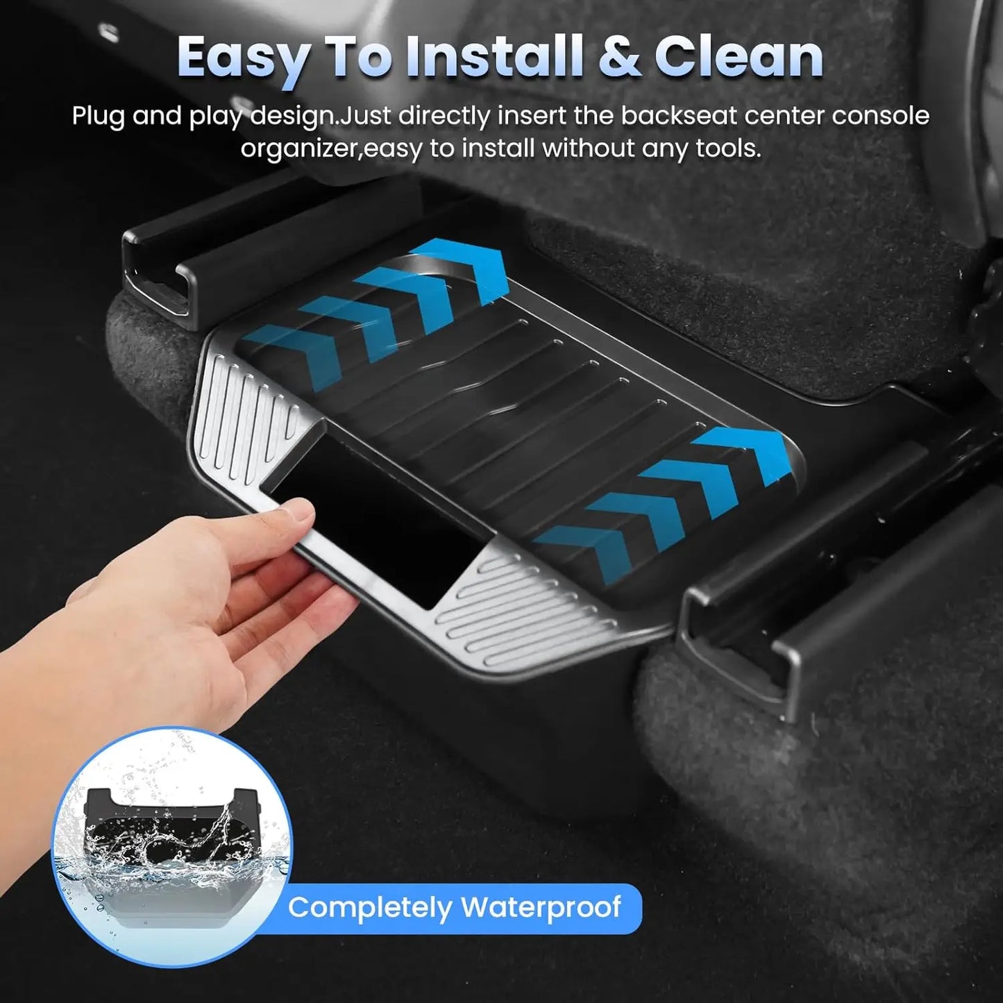 Rear Seat Storage Box for Tesla Model Y 2021 2022 2023 2024 Organizer Center Console Bins Backseat Trash Can Garbage Accessories