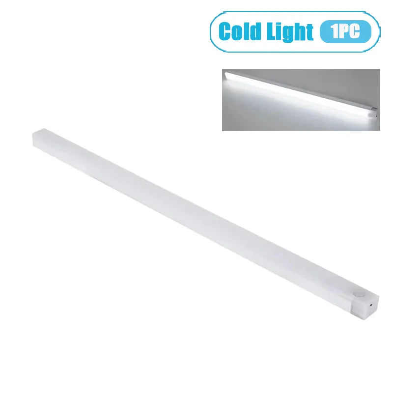 1/2/4PCS Motion Sensor LED Under Cabinet Light Rechargeable Magnetic Strip Lamp for Kitchen and Closet