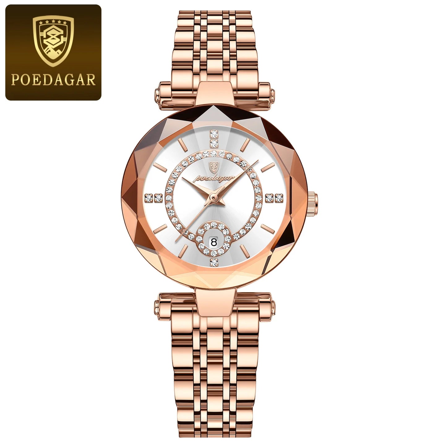 POEDAGAR Luxury Brand Women's Watches Waterproof Stainless Steel Date Ladies Wristwatch Fashion Elegant Quartz Woman Watch Reloj
