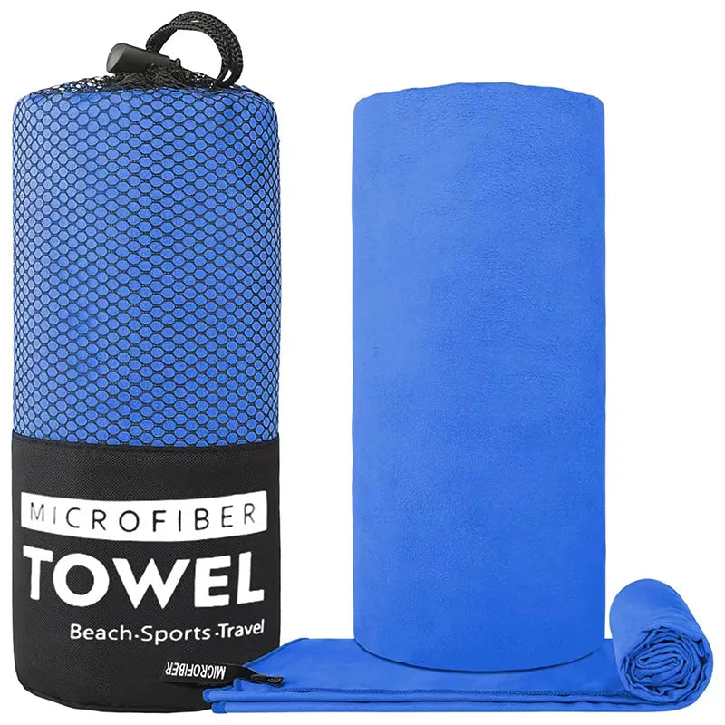 Microfiber Towel With Mesh Bag, Quick Drying Absorbent Towels For Camping, Gym Yoga, Backpacking, Hiking