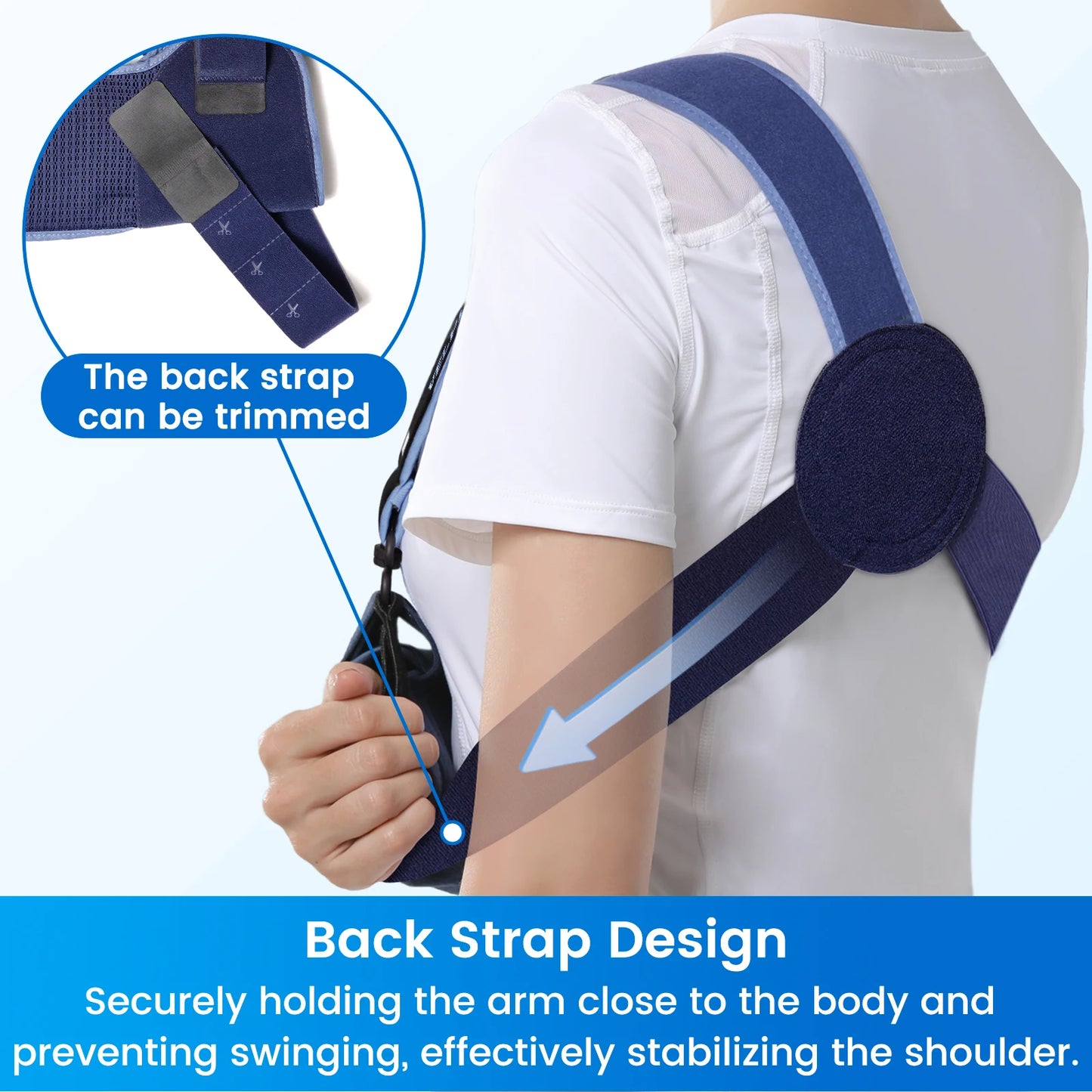 VELPEAU Arm Sling for Rotator Cuff Injury, Broken Hand and Elbow Dislocation, Medical Shoulder Immobilizer Fits Left & Right Arm