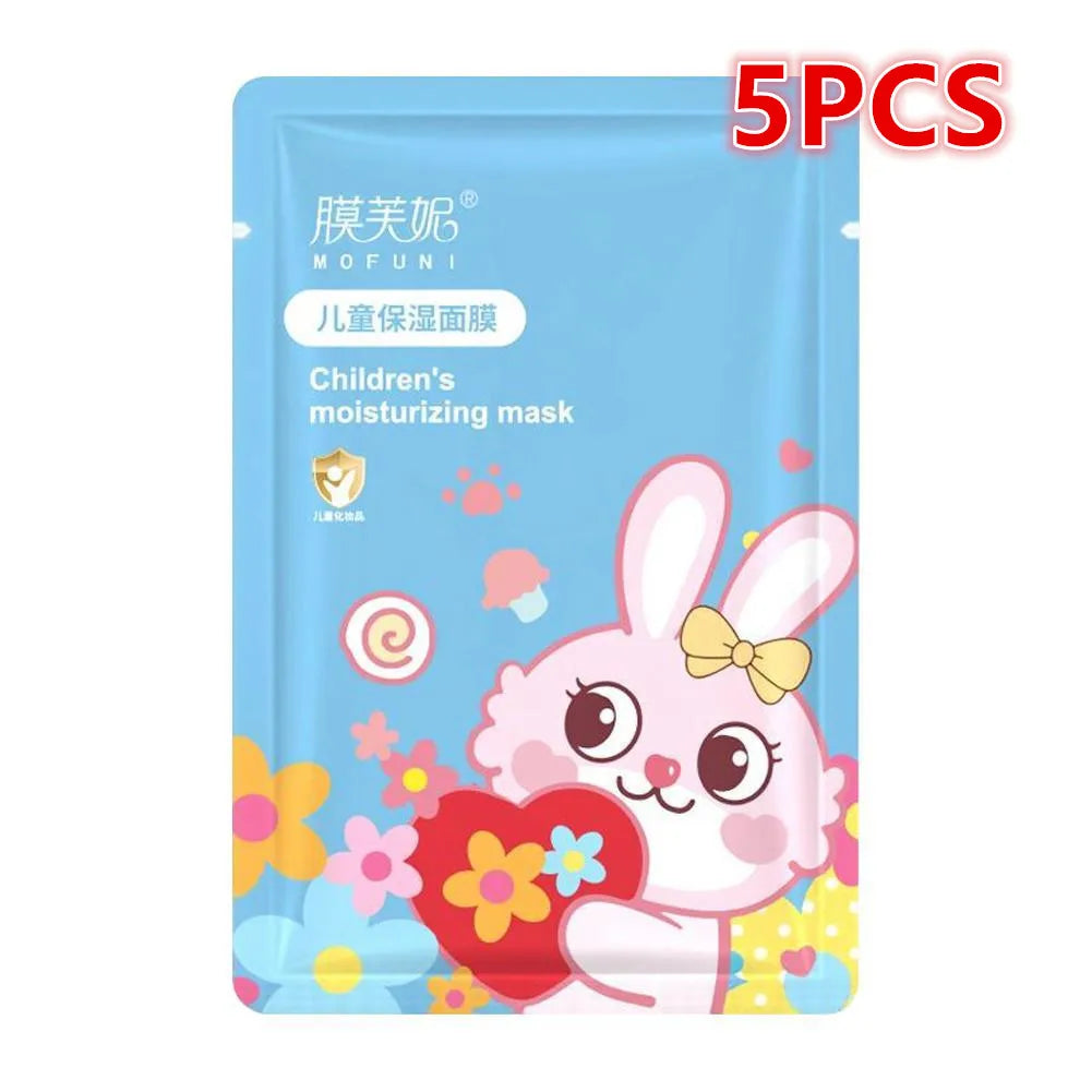 1/5PCS Children's Fruit Cartoon Mask Hydrating Moisturizing Gentle Nourishing Cartoon Animal Face Mask Stickers For Kids