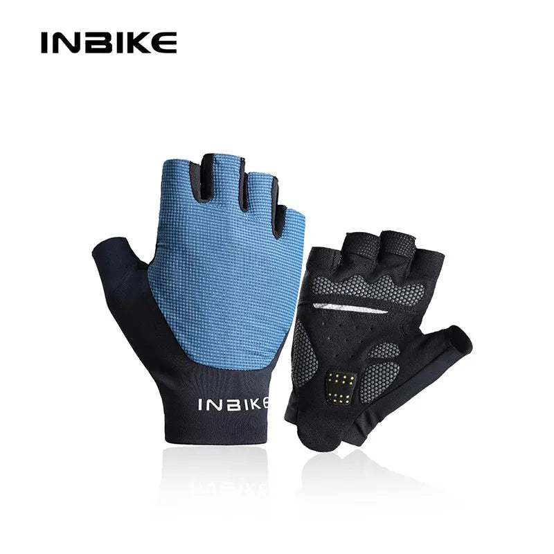 INBIKE Half Finger MTB Cycling Gloves Summer Bicycle Gloves for Men Riding SBR Palm Padded Mountain Road Bike Gloves Accessories