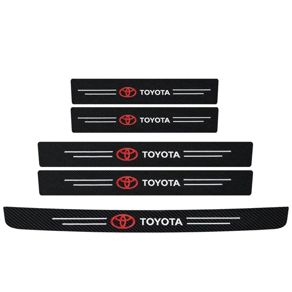 Car Threshold Strip Carbon Fiber Sticker Car Door Sill Protector Accessories For Toyota Rav4 Yaris Prius Avensis Corolla Camry