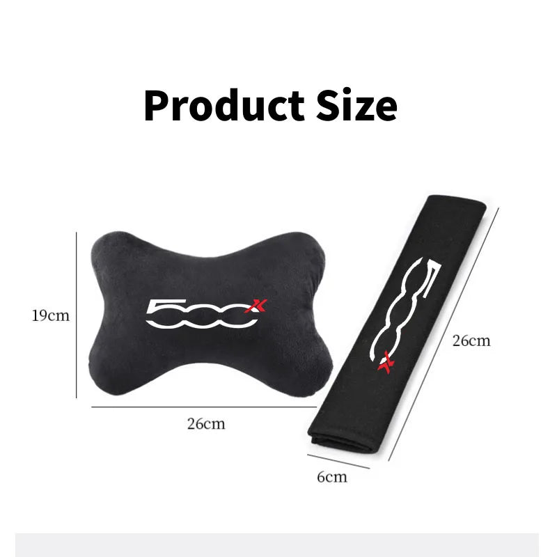 Car Headrest Neck Pillow Seat Belt Shoulder Protector for 500 500X Auto Accessories