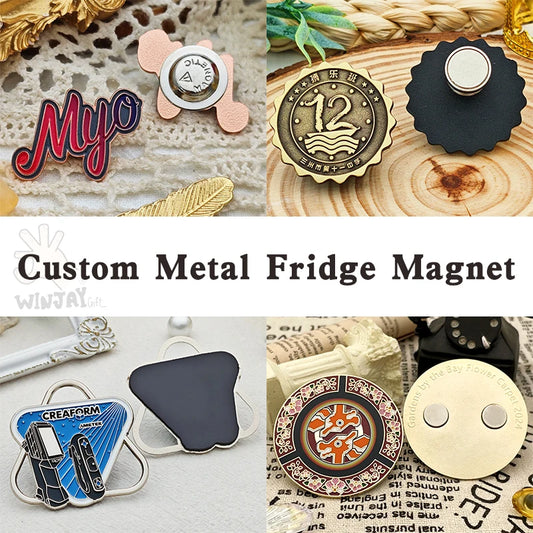[Minimum 10pcs] Custom Metal Refrigerator Magnet Soft Enamel Process Design Stamping 3D Hard Enamel