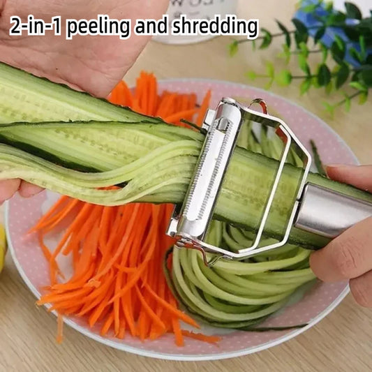 2-in-1 High Quality Stainless Steel Potato Cucumber Carrot Grater Julienne Peeler Vegetables Fruit Peeler Vegetable Slicer