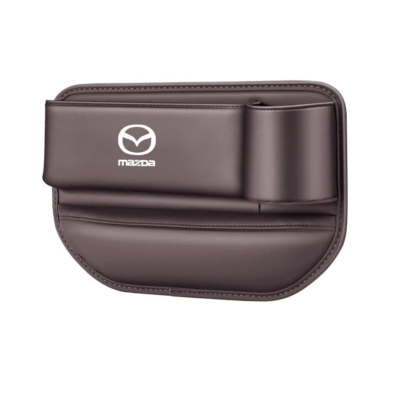 Leather Car Seat Storage Box Slit Gap Filler Cup Holder for Mazda Axela Atenza CX9 MX3 MX5 RX8 RX7 MX30 CX30 Auto Accessories