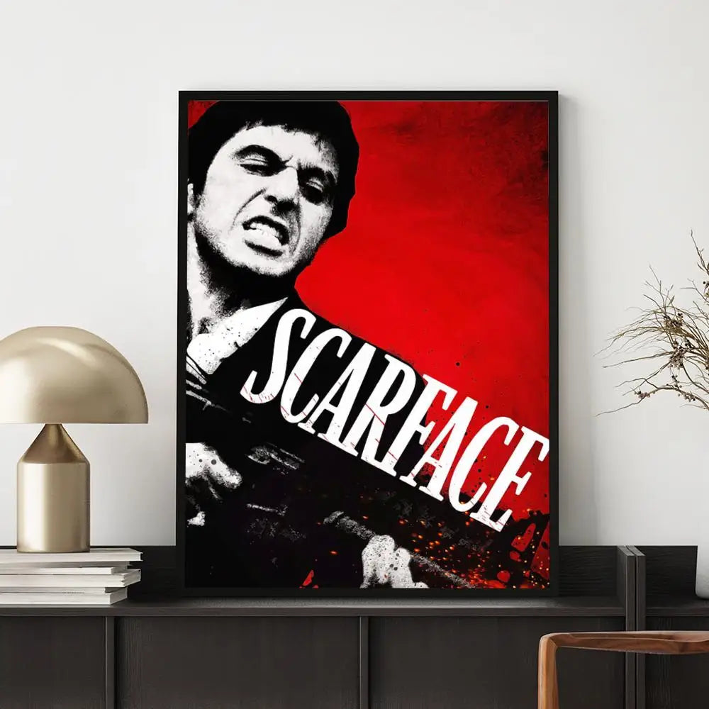 Movie S-Scarface Poster HD Versatile Waterproof Wall Decor Self Adhesive Perfect for Any Room & Ideal Gift