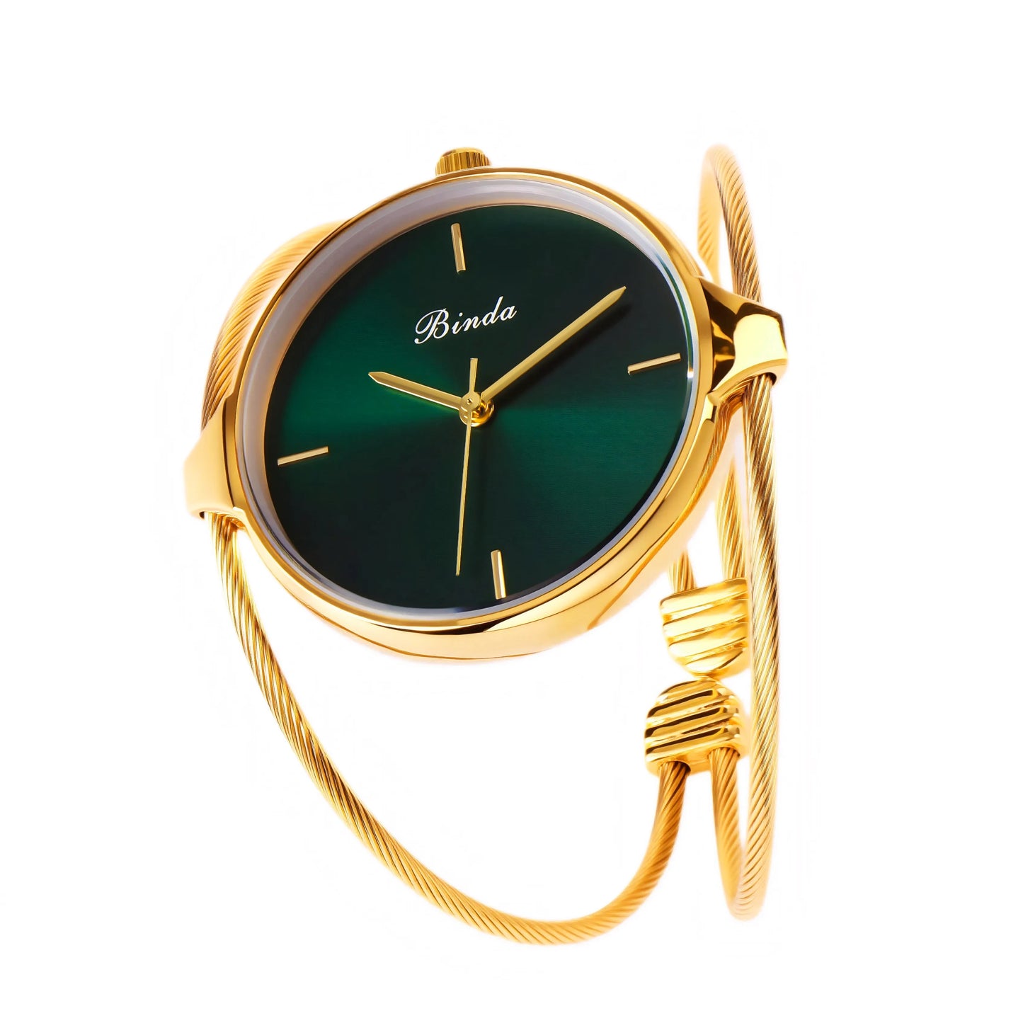 Binda Luxury Women’s Quartz Watch 30M Waterproof Elegant Stainless Steel Bracelet Lady Dress Watch with Gift Box