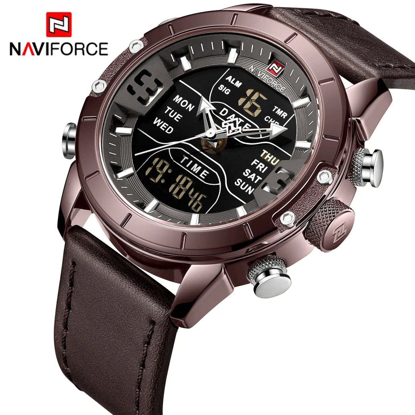 NAVIFORCE Luxury Brand Date Japan Movt Square Men Quartz Casual Watch Army Military Sports Watch Men Watches Male Leather Clock