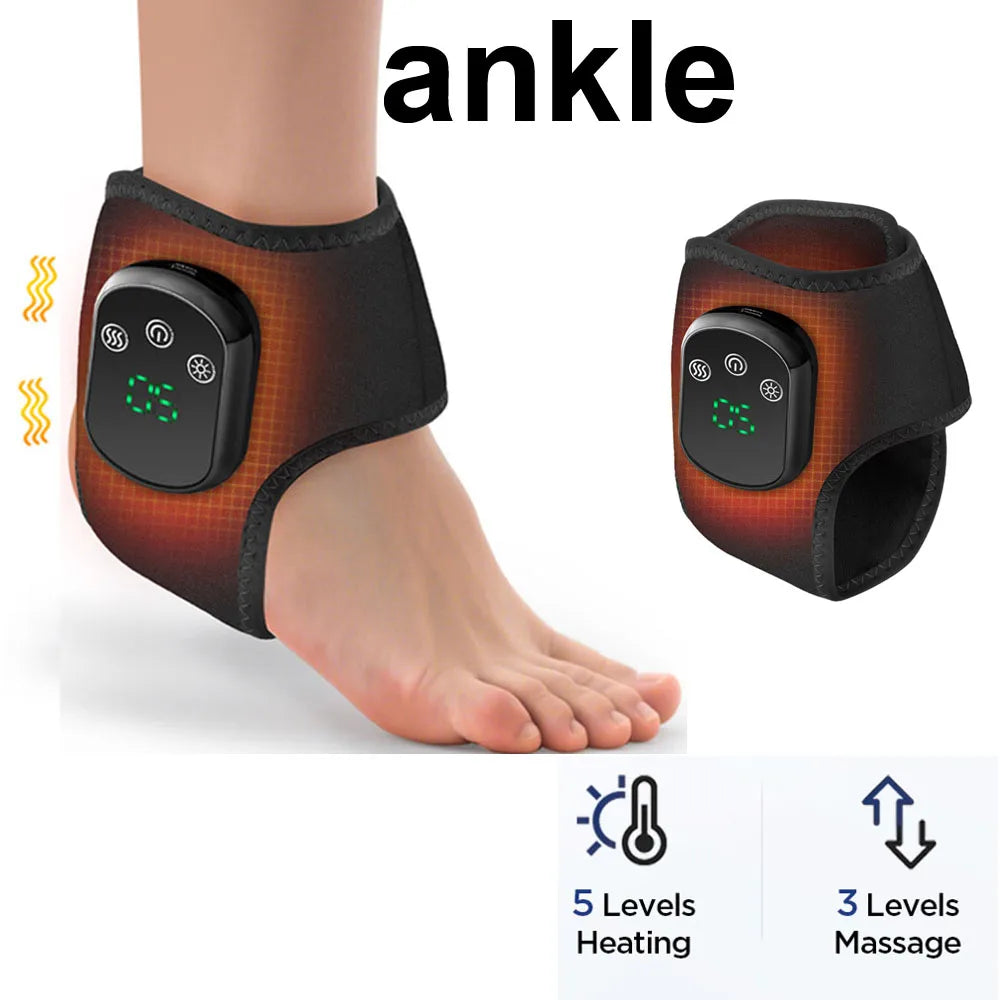 Heating Ankle Massage Belt Electric Hot Compress Vibration Massage Foot Ankle Guard Band Carpal Wrap Support Brace