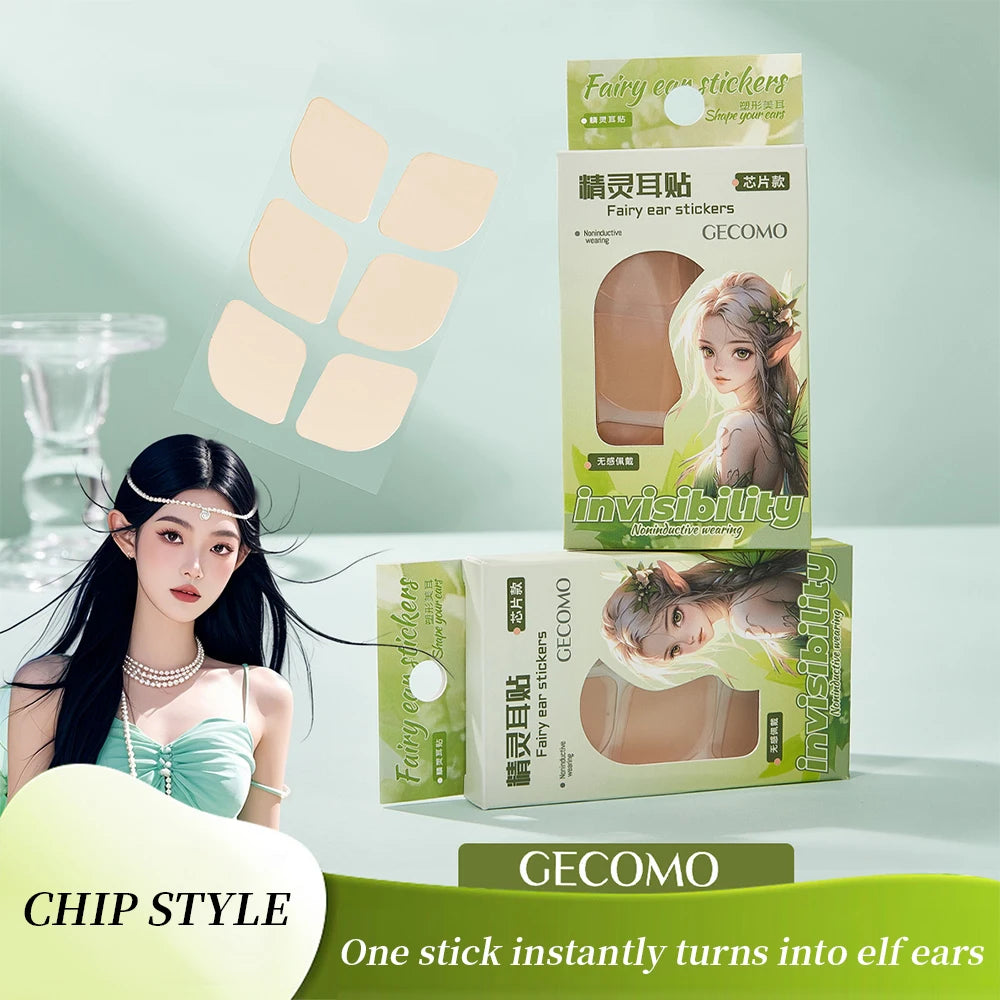 GECOMO 18 Stickers Natural Invisible Fairy Ear Stickers Strong Support Fit Ear Shaping Suitable For Photogenic Beauty Tools