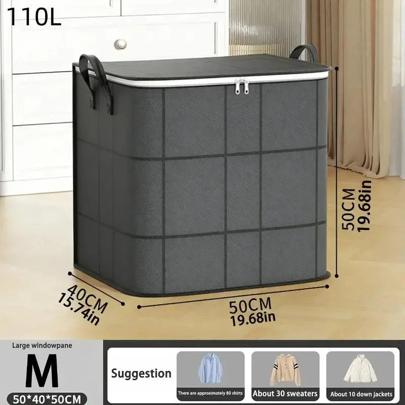 1PCS Large Capacity Foldable Storage Organizer Bag Sturdy for Clothes Bedding Blankets Home Organization Solution