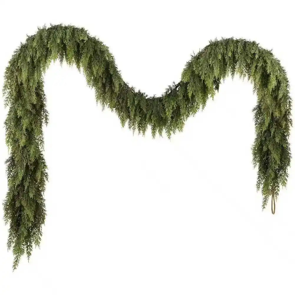 Artificial Cedar Garland with Dense Flexible Branches Realistic Greenery Pine for Holiday Home Decoration 120 to 270cm