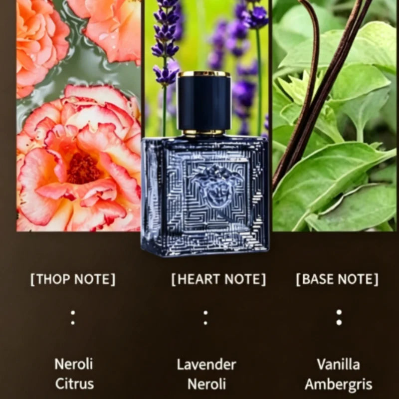 Luxury 3Pcs Men Perfume Gift Set Woody Citrus Ocean Scent Long Lasting Eau de Toilette Portable Travel Spray Present For Dating Office Holiday Birthday