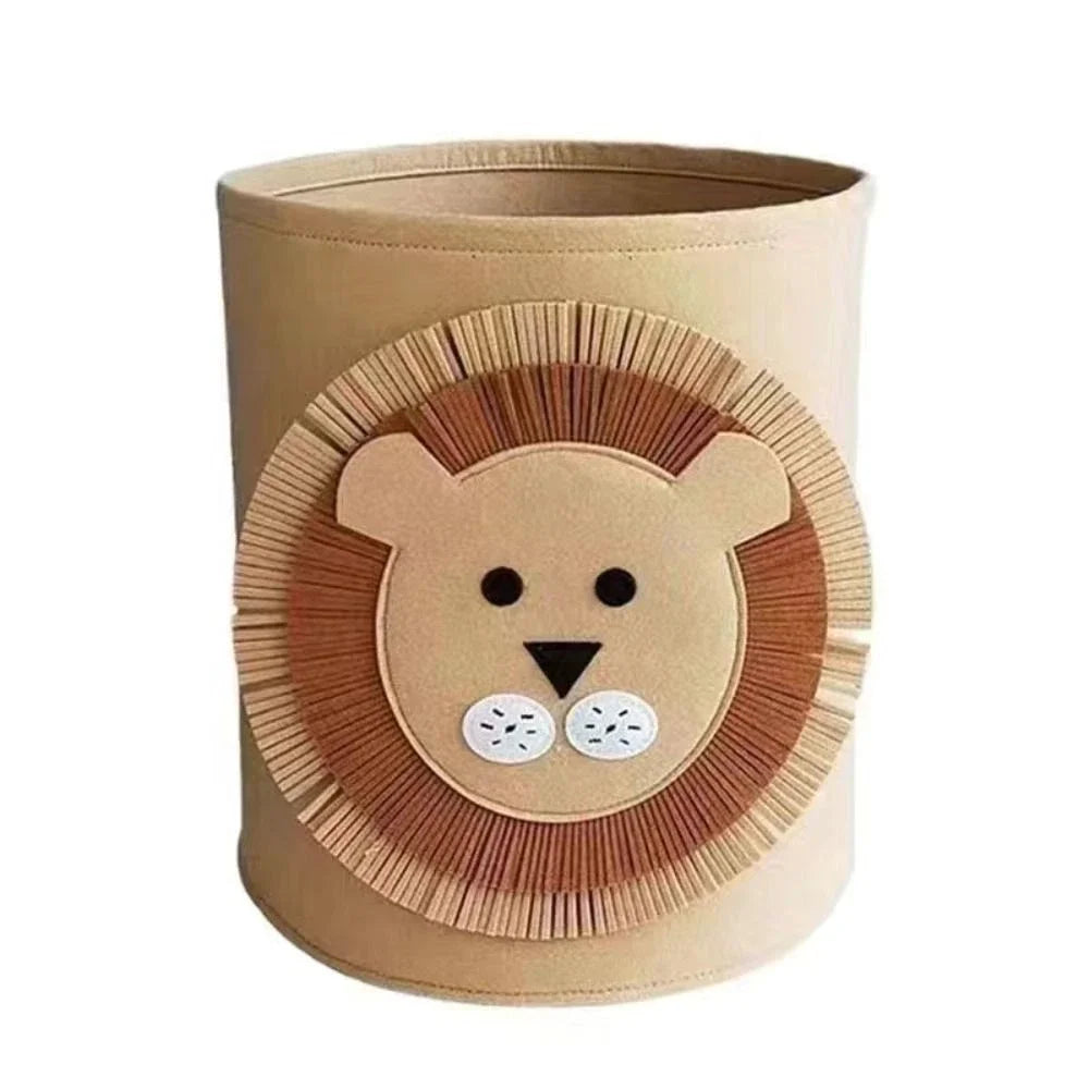 Children Toys Storage Basket Foldable Household Laundry Bag Cute Cotton Linen Bucket Cartoon Print Clothes Organizer Baskets