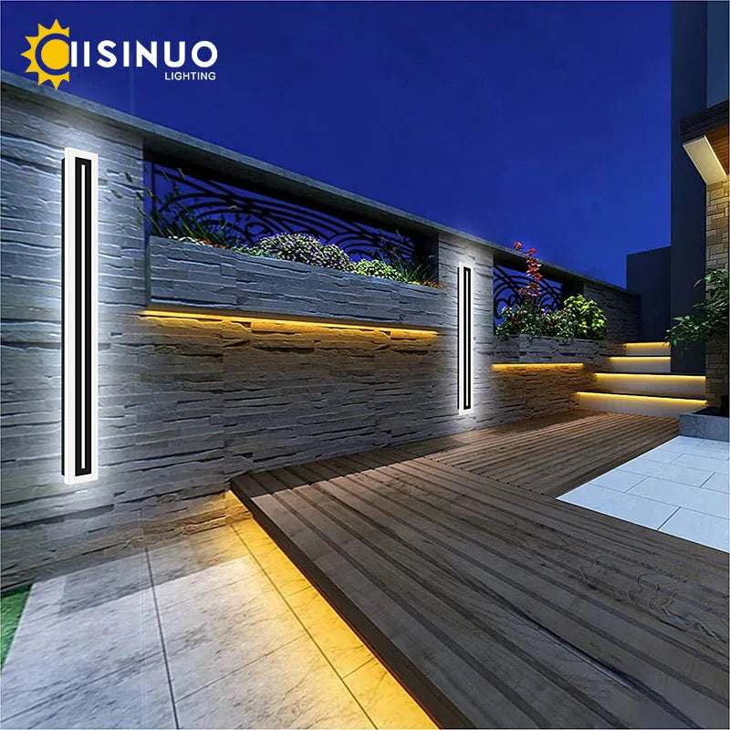 LED Long Wall Lamp Outdoor Waterproof IP65 Lighting Fixtures Aluminum Wall Mounted Garden Light for Porch Villa 110V 220V Sconce