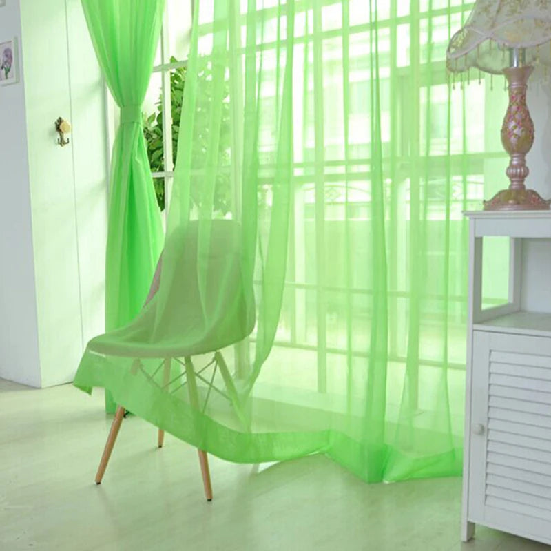 Transparent Window Gauze Solid Color Wedding Glass Gauze Household Products Light Luxury Style Easy To Install Curtains