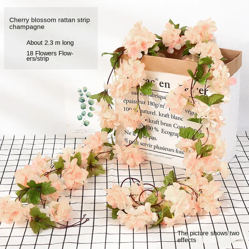 7ft 2m Flower String Artificial Wisteria Vine Garland Plants Foliage Outdoor Home Trailing Flower Fake Flower Hanging Wall Decor