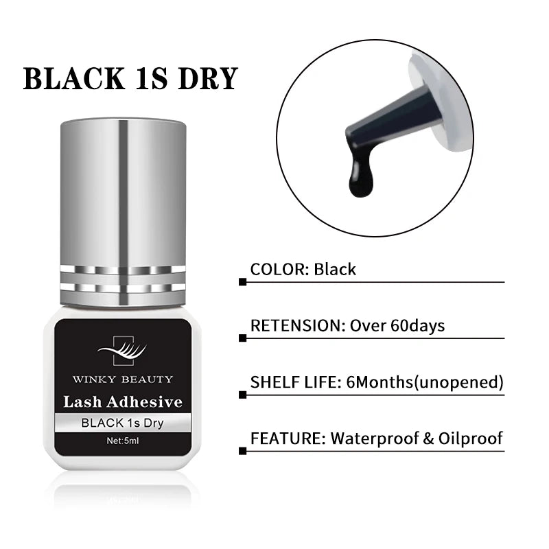 Winky Beauty 1/3 Second Fast Drying Strong False Eyelash Extension Glue Adhesive Retention 5-7 Weeks Low Smell Mink Eyelash Glue