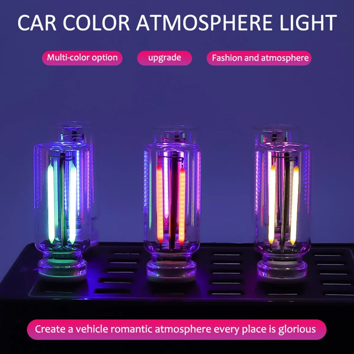 Car USB Night Light Glass Bottle Light Touch Adjustable LED USB Lamp Dimmable Portable Mini Glass Bottle Night Lamp USB