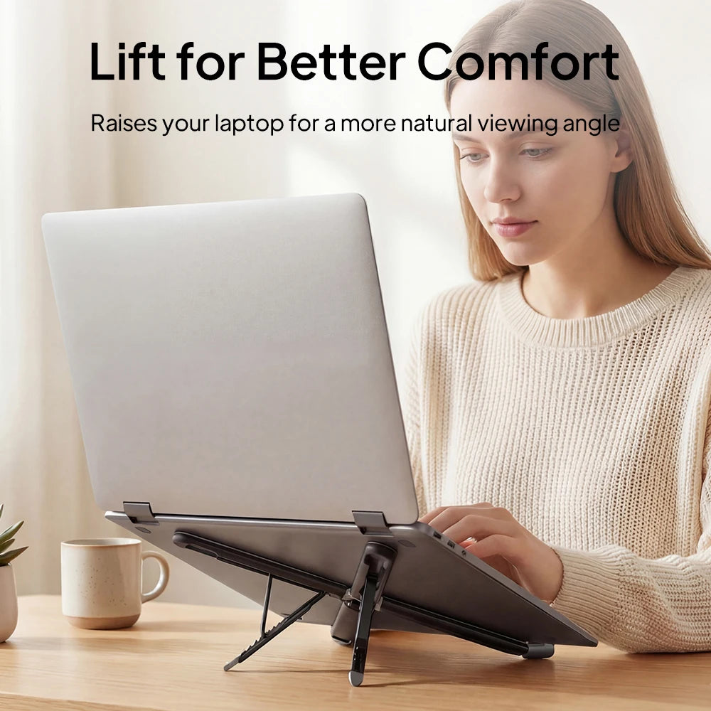 CABLETIME Laptop Stand X Foldable 8 Adjustable Angles Portable Adjustable Laptop Riser for 10–17.3 Inch Laptops Macbook Ipad