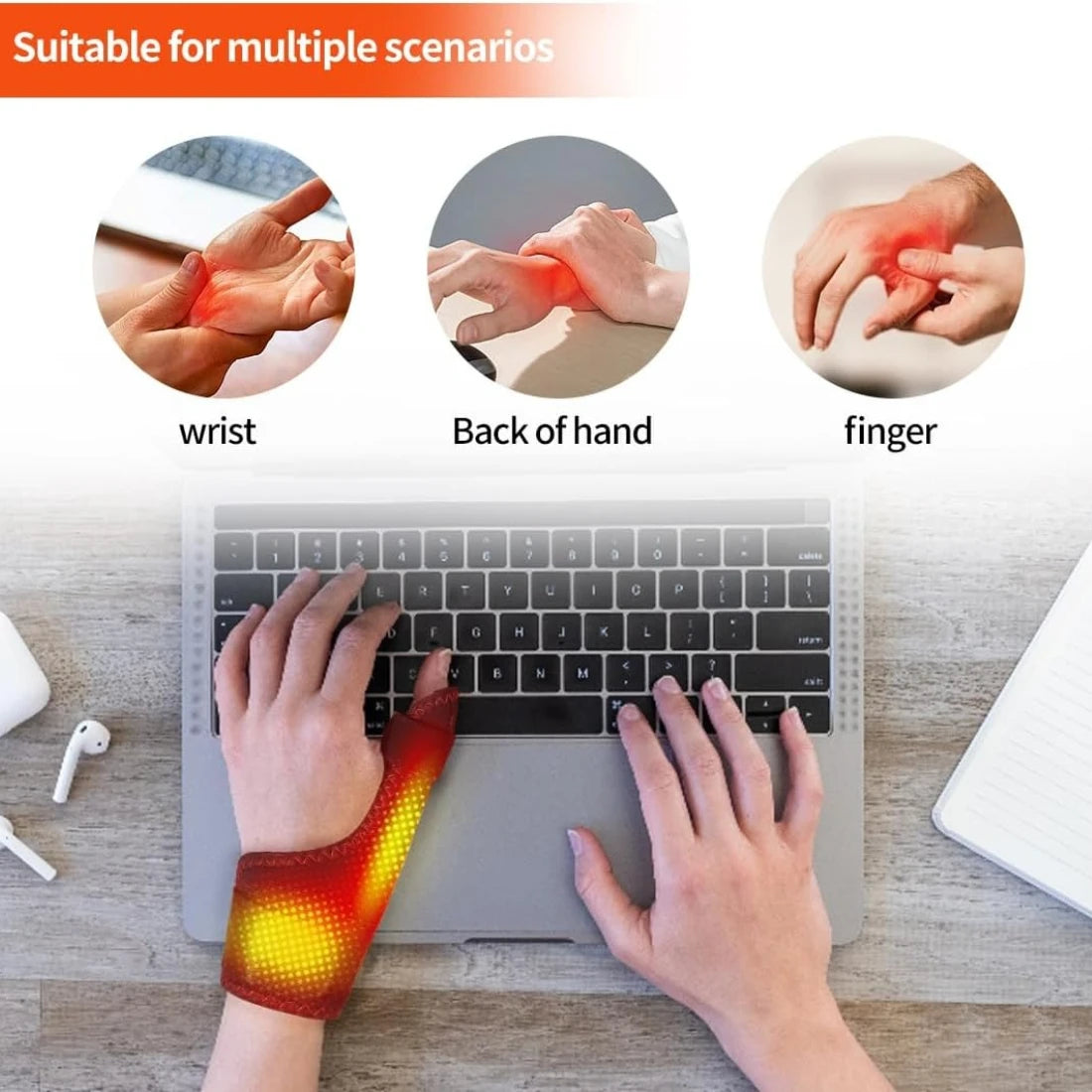 Heating Massage Finger Braces 3 Levels Hot Compress Massage Finger Brace Hand Finger Protector Massage Instrument Spa