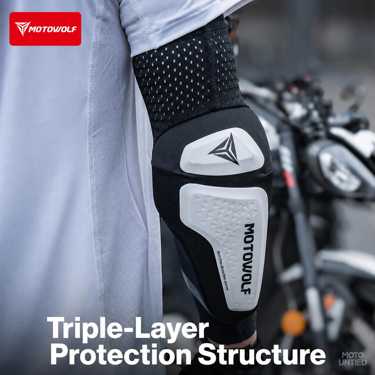 MOTOWOLF Motorcycle Elbow Pads CE Certified Arm Guards Impact Resistant Breathable Anti Slip Protector Dirt Bike Motocross MTB