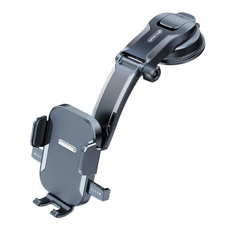 Car Phone Holder 360 Degree Rotation Dashboard Windshield Mount Universal Phone Stand Folding Car Bracket No Blocking Display Charging Port GPS Navigation
