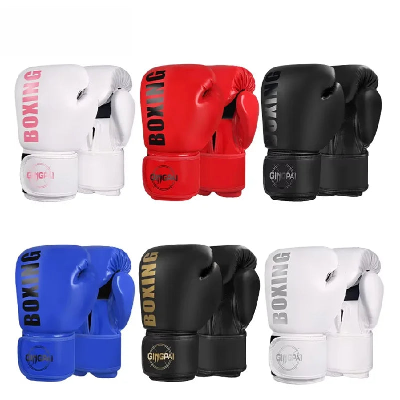 1 pair Boxing Gloves Professional Adult Sanda Muay Thai Fighting Gloves Men and Women Training Sandbag Free Fight MMA Boxed