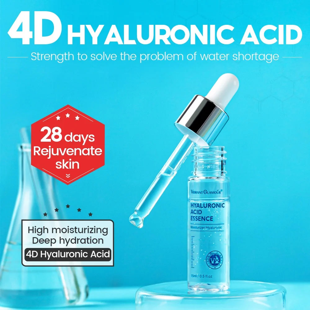 VIBRANT GLAMOUR Hyaluronic Acid Face Serum  Skin Care 15ml*3pcs