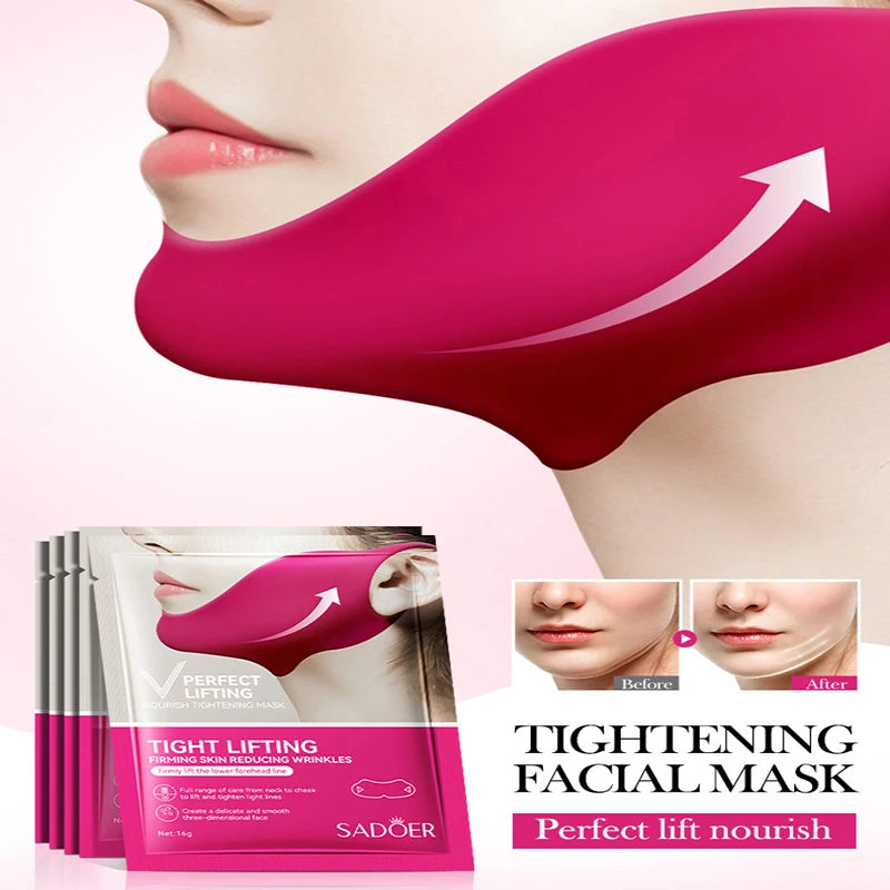 2/5pcs V-Shaped Face Lifting Mask Ear-Hanging Nano-Hydrogel Mask Women Skin Hydrating Moisturizing Lifting Firming Mask