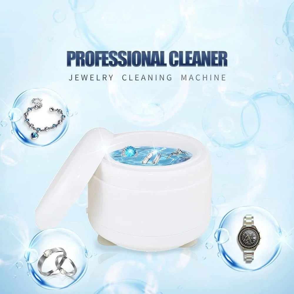 Ultrasonic Jewelry Cleaner Machine Pro for Rings Watches Coins Earrings Necklaces Portable Efficient Deep Cleaning Tool