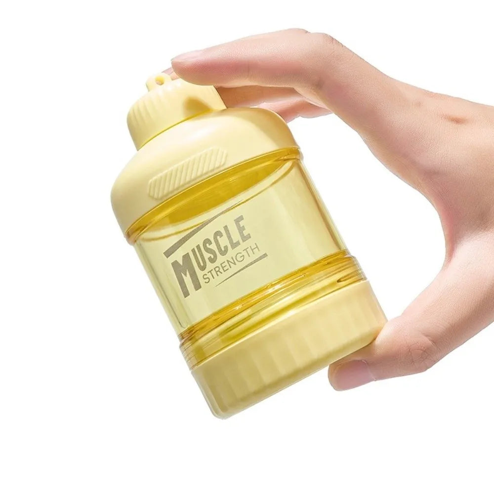 1/2/3 Layer Protein Powder Box Portable Plastic Medicine Box Durable with Mountaineering Buckle Funnel Fitness Supplement Bottle