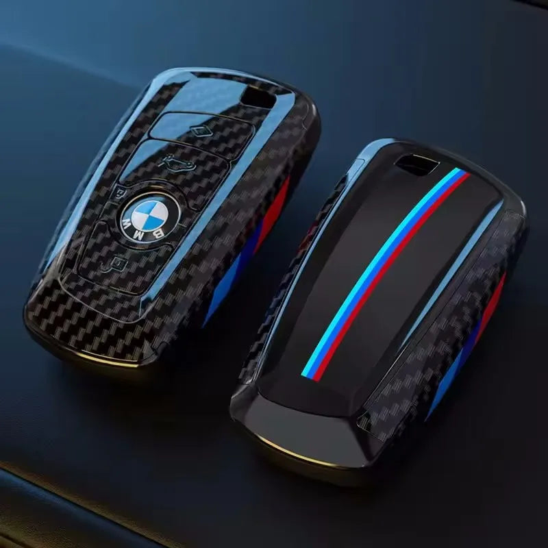 Carbon Sporty ABS Car Key Cover Case Holder Shell Bag For F30 F20 M3 M5 F10 F18 F22 F01 X3 X4 F06 F02 Keychain Accessories