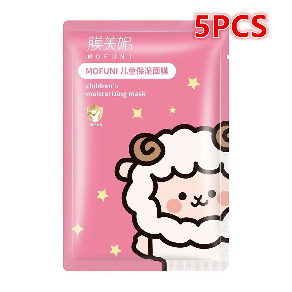 1/5PCS Children's Fruit Cartoon Mask Hydrating Moisturizing Gentle Nourishing Cartoon Animal Face Mask Stickers For Kids