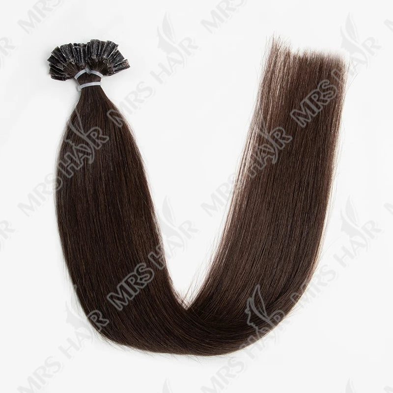 MRSHAIR U Tip Fusion Hair Extensions Nail Tips Human Hair Italiana 1.5cm Long Keratin Hair Bondings 12 16 20 24 inch 50strands